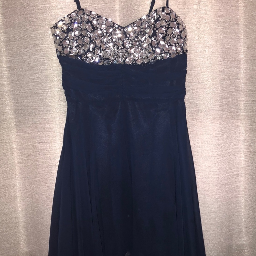 B. Darlin Navy Blue Evening Gown